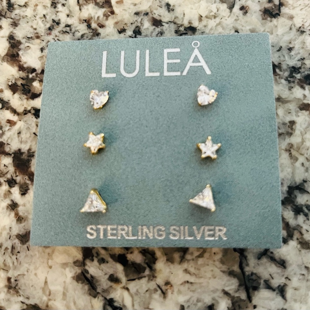 3/$25 ✨ LULEÅ Gold Earring Set with Cubic Zirconia